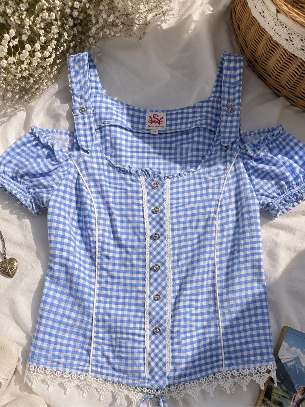 Spieth & Wensky Gingham Corset Top | Cottagecore Milkmaid (Authentic)